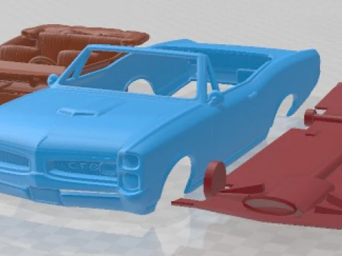 Coche imprimible Pontiac GTO Convertible 1966 Modelo de impresión 3D