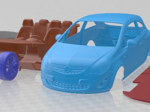 Coche Imprimible Opel Corsa 3 Puertas 2012 Modelo de impresión 3D