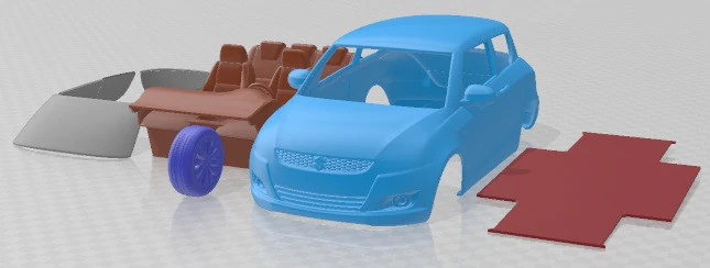 Suzuki Swift 3 door 2011 Printable Car 3D Print Model .c4d .max .obj .3ds .fbx .stl .blend 