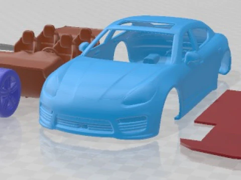 Porsche Panamera Turbo S 2014 Printable Car 3D Print Model