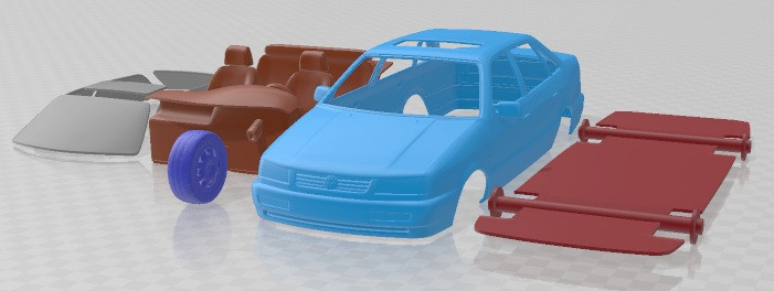 Volkswagen Passat B4 Sedan 1993 Автомобиль для печати 3D Принт Модель .c4d .max .obj .3ds .fbx .stl .blend 