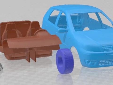 Fiat Punto 5 door 2003 Printable Car 3D Print Model