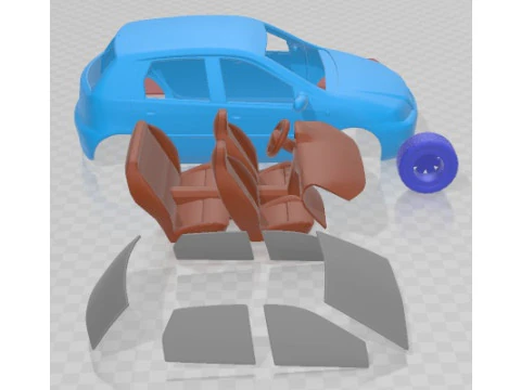Fiat Punto 5 door 2003 Printable Car 3D Print Model