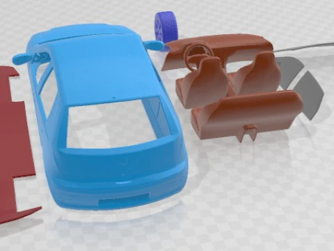 Fiat Punto 5 door 2003 Printable Car 3D Print Model