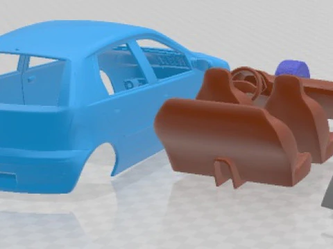 Fiat Punto 5 door 2003 Printable Car 3D Print Model
