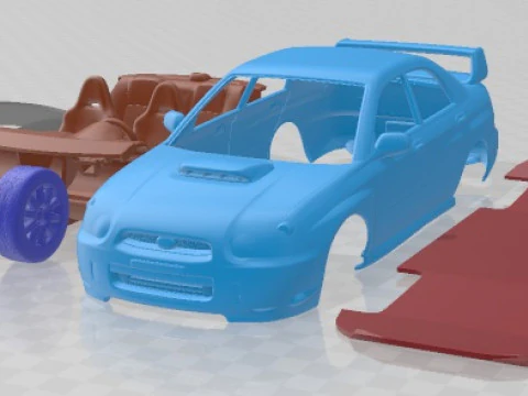 Subaru Impreza STi 2003 Auto stampabile Modello di stampa 3D