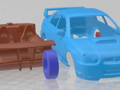 Subaru Impreza STi 2003 Printable Car 3D Print Model