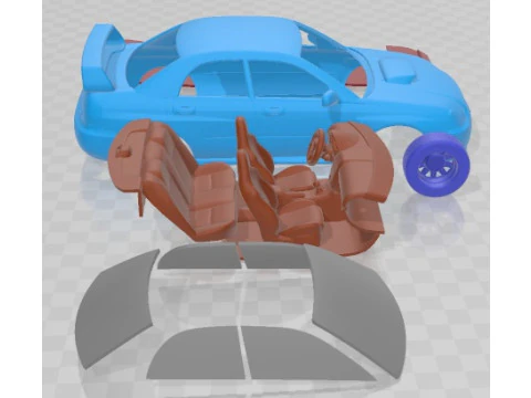 Subaru Impreza STi 2003 Printable Car 3D Print Model