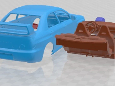 Subaru Impreza STi 2003 Printable Car 3D Print Model
