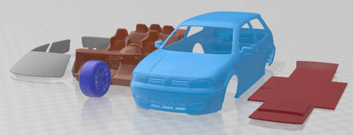 Volkswagen Golf IV GTI Printable Car 3D Print Model .c4d .max .obj .3ds .fbx .stl .blend