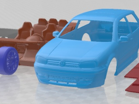 Volkswagen Golf IV GTI Printable Car 3D Print Model
