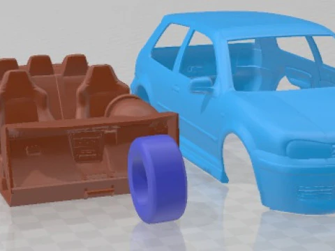 Volkswagen Golf IV GTI Printable Car 3D Print Model