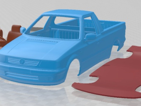 Auto stampabile Volkswagen Caddy 1995 Modello di stampa 3D