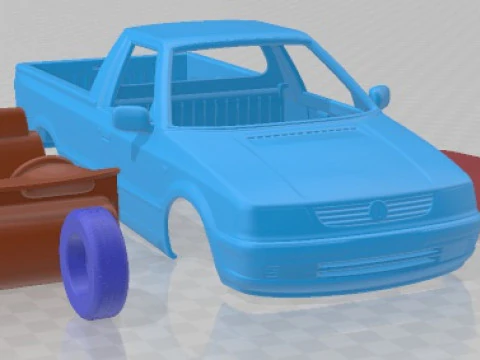 Volkswagen Caddy 1995 Printable Car 3D Print Model