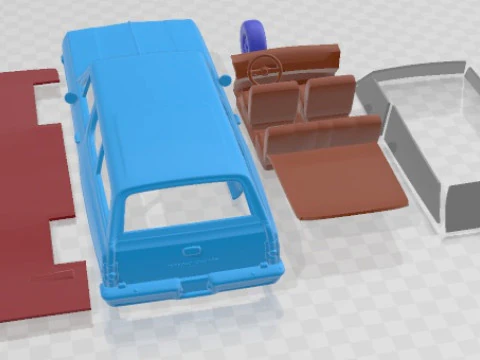 Chevrolet Chevelle 2 Door Wagon 1964 Printable Car 3D Print Model