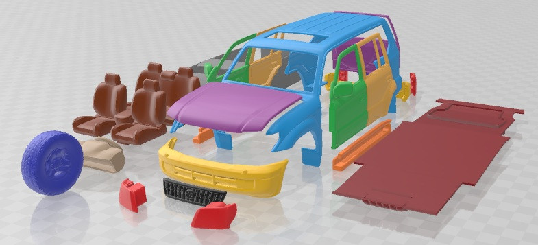 Toyota Land Cruiser Prado J90 1999 Druckbares Auto 3D Druckmodell .c4d .max .obj .3ds .fbx .stl .blend