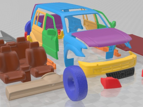 Toyota Land Cruiser Prado J90 1999 Druckbares Auto 3D Druckmodell