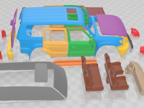 Toyota Land Cruiser Prado J90 1999 Druckbares Auto 3D Druckmodell