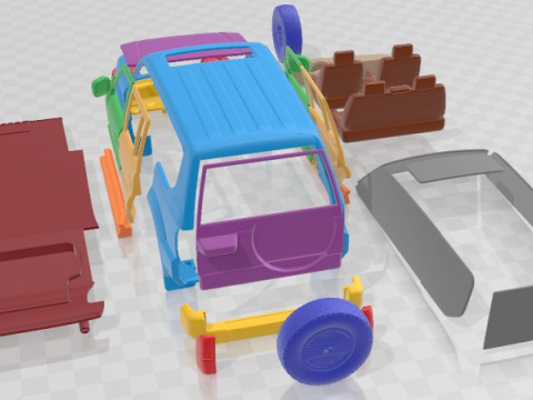 Toyota Land Cruiser Prado J90 1999 Druckbares Auto 3D Druckmodell