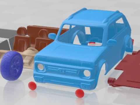 Carro imprim&iacute;vel Lada Niva Bronto 4x4 V2 Modelo de Impressão 3D