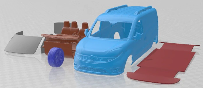 Fiat Doblo Cargo L2H1 2015 Printable Van 3D Print Model .c4d .max .obj .3ds .fbx .stl .blend 