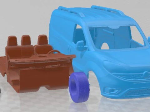 Fiat Doblo Cargo L2H1 2015 Printable Van 3D Print Model