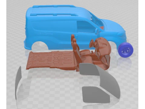 Fiat Doblo Cargo L2H1 2015 Printable Van 3D Print Model