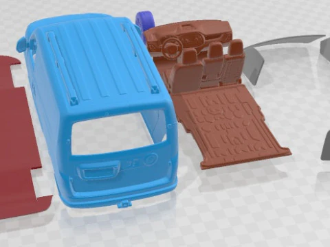 Fiat Doblo Cargo L2H1 2015 Printable Van 3D Print Model
