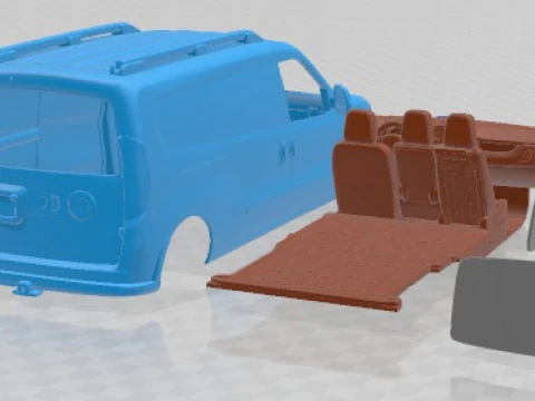 Fiat Doblo Cargo L2H1 2015 Printable Van 3D Print Model