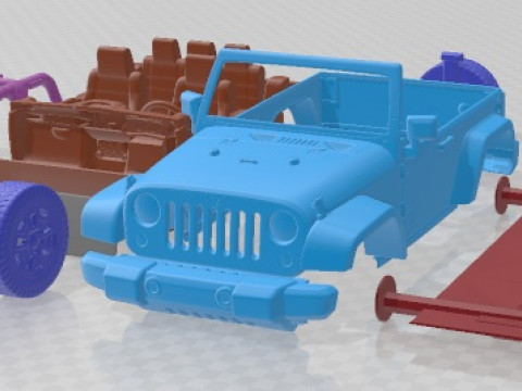Jeep Wrangler Willys Wheeler 2014 для друку 3D Принт Модель