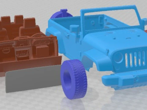 Jeep Wrangler Willys Wheeler 2014 Printable Car 3D Print Model