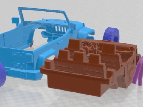 Jeep Wrangler Willys Wheeler 2014 Printable Car 3D Print Model
