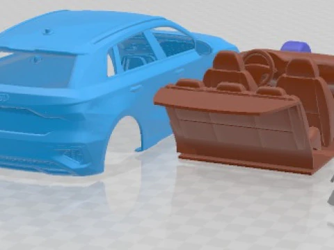Audi A3 S Line 2021 Printable Car 3D Print Model