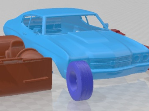 Chevrolet Chevelle SS 396 Hardtop Coupe 1970 Yazdırılabilir Araba 3D Baskı Modeli