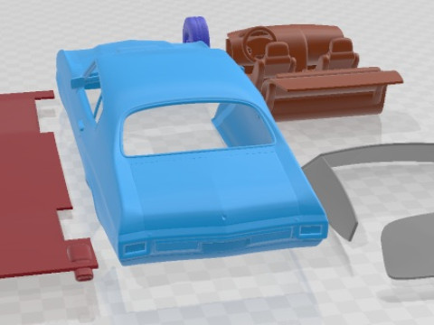 Chevrolet Chevelle SS 396 Hardtop Coupe 1970 Yazdırılabilir Araba 3D Baskı Modeli