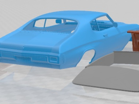 Chevrolet Chevelle SS 396 Hardtop Coupe 1970 Yazdırılabilir Araba 3D Baskı Modeli