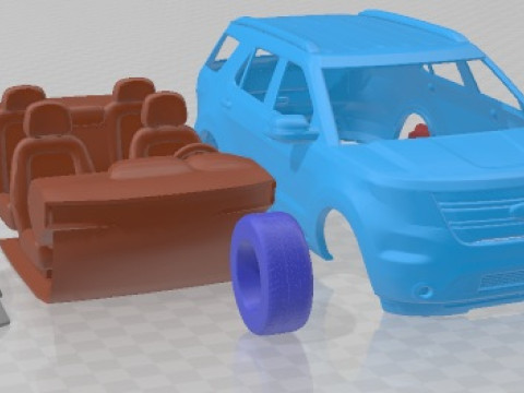 Explorer 2011 Yazdırılabilir Araba 3D Baskı Modeli