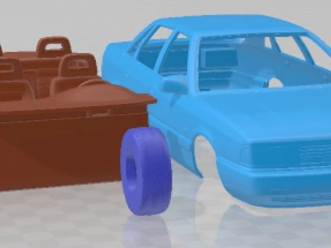 Audi 200 Sedan 1983 Printable Car 3D Print Model