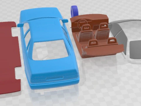 Audi 200 Sedan 1983 Printable Car 3D Print Model