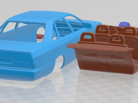 Audi 200 Sedan 1983 Printable Car 3D Print Model