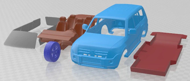 Mitsubishi Pajero 2008 Printable Car 3D Print Model .c4d .max .obj .3ds .fbx .stl .blend 
