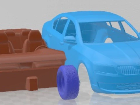Skoda Octavia Sedan 2013 Printable Car 3D Print Model