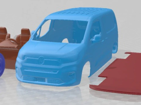 Citroen ve Berlingo Van SWB 2024 Yazdırılabilir 3D Baskı Modeli