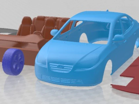 Hyundai Elantra 2010 Printable Car 3D Print Model