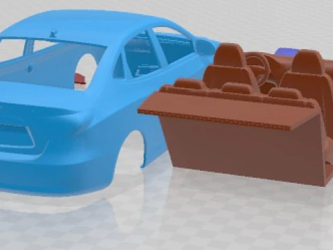 Hyundai Elantra 2010 Printable Car 3D Print Model