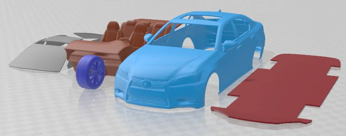 Lexus GS 300h 2014 Printable Car 3D Print Model .c4d .max .obj .3ds .fbx .stl .blend 