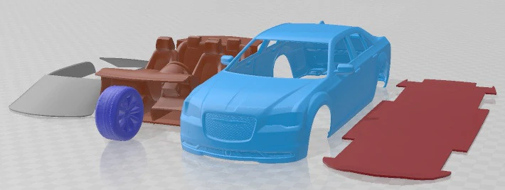 Chrysler 300 2015 Printable Car 3D Print Model .c4d .max .obj .3ds .fbx .stl .blend 