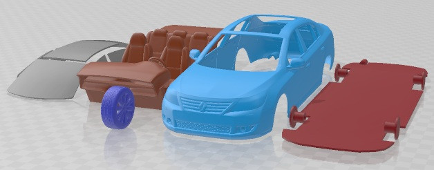 Renault Latitude 2011 Printable Car 3D Print Model .c4d .max .obj .3ds .fbx .stl .blend 
