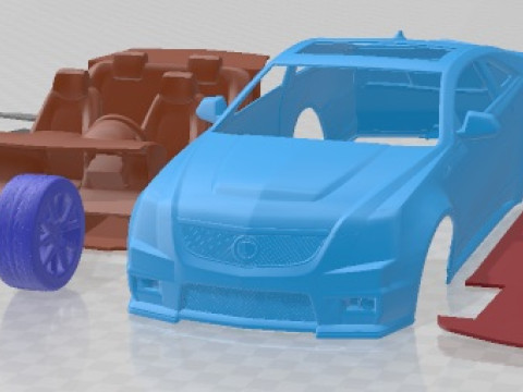 Cadillac CTS V Coup&eacute; 2011 afdrukbare auto 3D printmodel