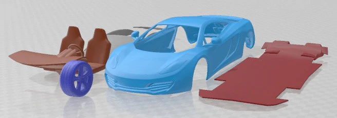 McLaren MP4 12C 2011 Printable Car 3D Print Model .c4d .max .obj .3ds .fbx .stl .blend 